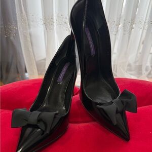 Ralph Lauren Black Heels with Bow Detail
